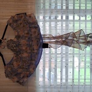 JLUXLABEL Light Blue Sheer Ruffled Halter Top, Size: S, NWT